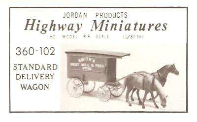 Jordan Products 360-102 HO Highway Miniatures Standard Delivery Wagon Kit