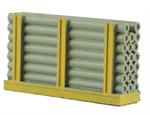 Model Tech Studios D0202P HO Building Side Pipoe Storage Rack Pre-Aged