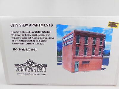 Downtown Deco DD1021 Ho Scale City View Apartments Hydrocal Building Kit