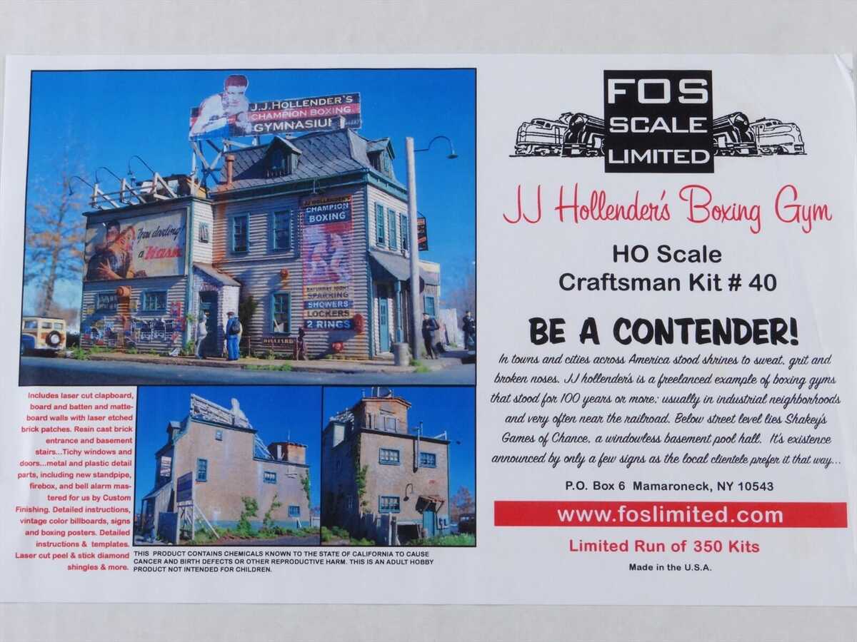 FOS Scale Limited 40 HO Scale JJ Hollender's Boxing Gym Building Kit