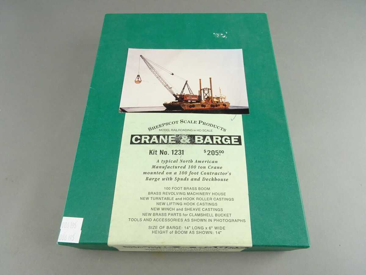 Sheepscot Scale Products 1231 HO Scale Crane & Barge Building Kit