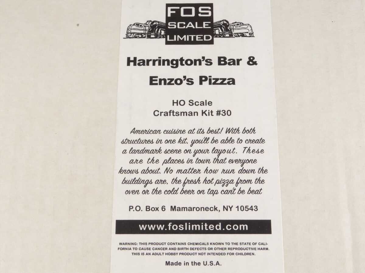 FOS Scale Limited 30 HO Harrington''s Bar and Enzo''s Pizza Model Burilding Kit