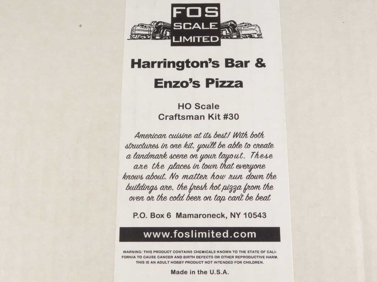 FOS Scale Limited 30 HO Harrington''s Bar and Enzo''s Pizza Model Building Kit