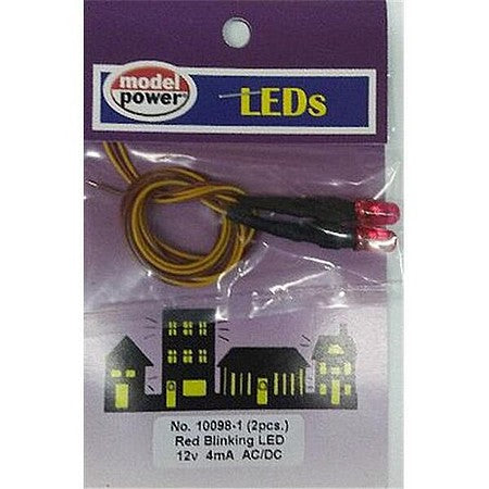 Model Power 10098-1 Red Blinking LED 12v 4mA AC/DC