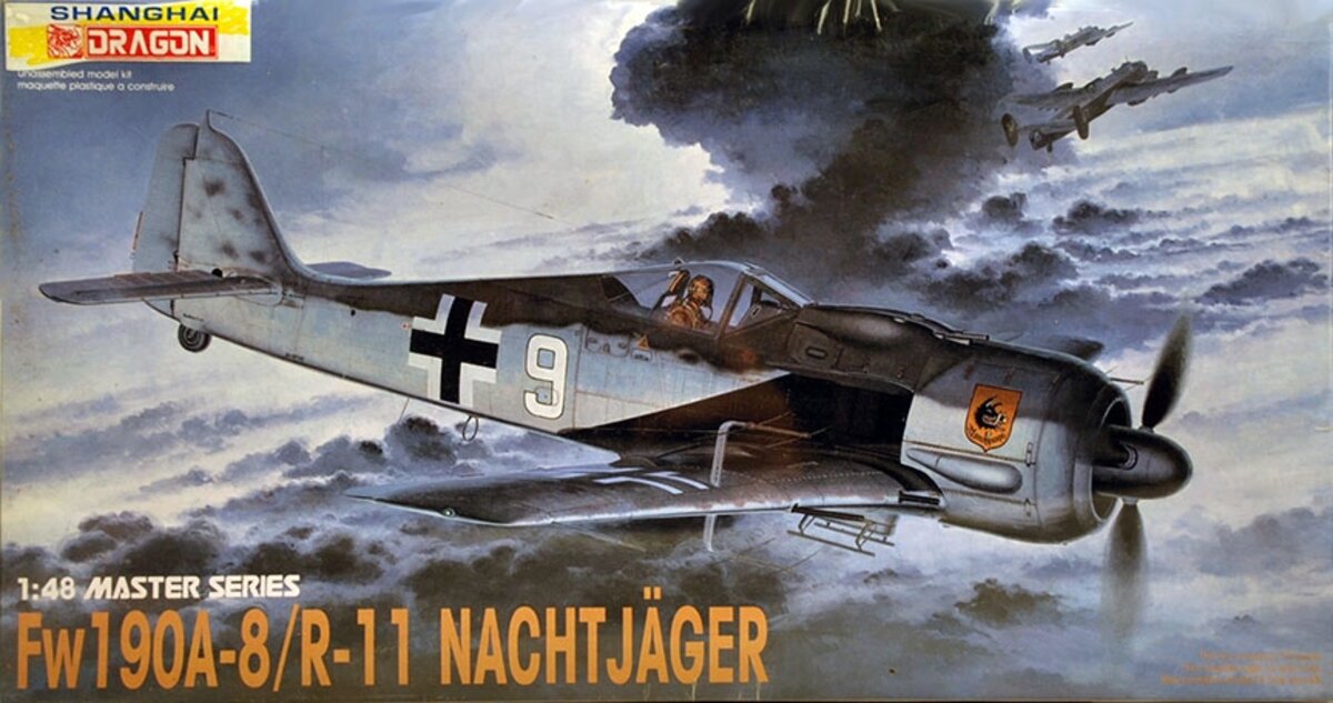 Dragon 5514 1:48 Scale Nachtjager Fw190A-8/R-11 Military Airplane Kit