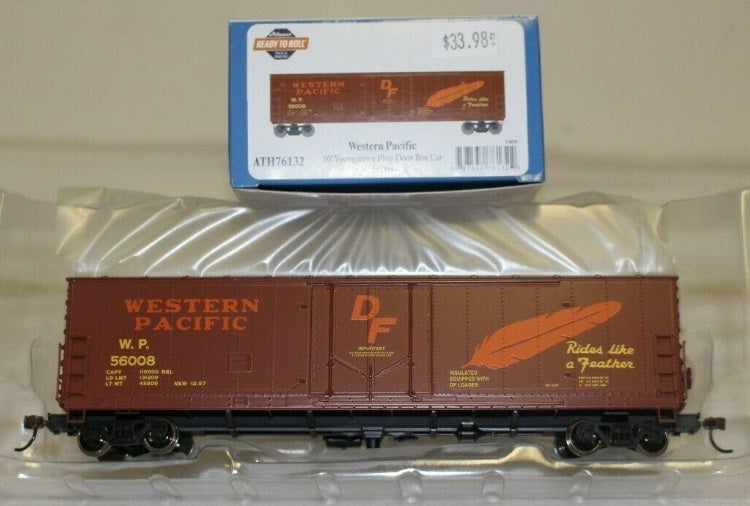 Athearn 76132 HO Western Pacific 50' Youngstown Plug Door Box Car #56008