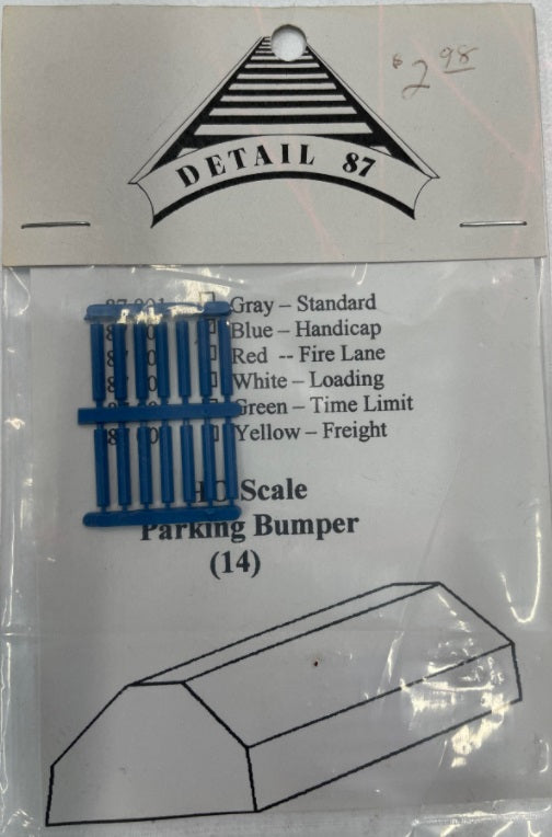 Detail 160 87002 HO Parking BumperBlue Handicap (Pack of 14)