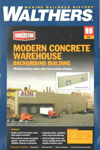 Walthers 933-4071 HO Modern Concrete Warehouse Background Building Kit