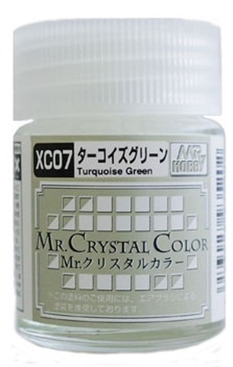 Gunze XC07 Mr. Crystal Color Turquoise Green Paint - 18 ml. Bottle