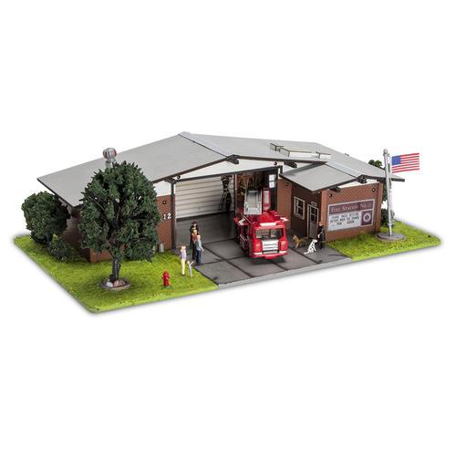 Menards 279-5015 HO Fire Station No.12 Pre-Built Building