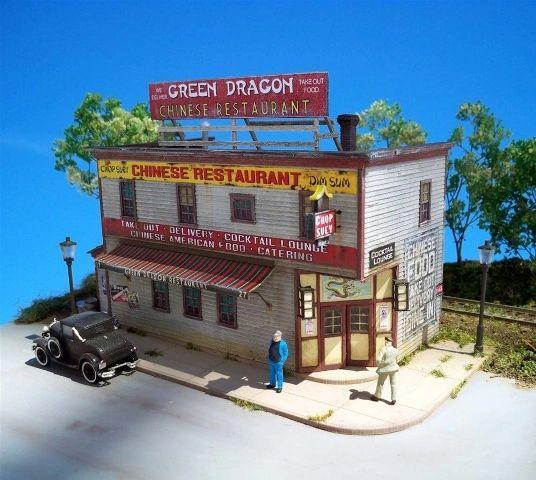 FOS Scale Limited QK29 HO Scale The Green Dragon Chinese Restaurant Building Kit