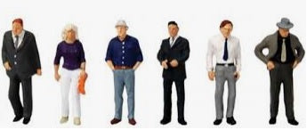 Preiser 10585 HO Scale Car Salesman and Shoppers Figures (Set of 6)