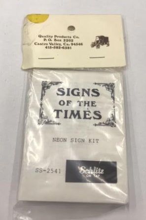 Quality Products Co. 2541 HO Schiltz On Tap Neon Sign Kit Signs of the Times