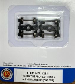 Bachmann 42911 HO Old Time Arch Bar Trucks with Metal Wheels