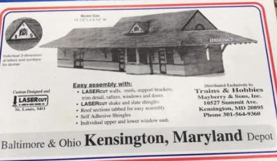 American Model Builders O Scale B&O Kensington Station Depot, Maryland Kit