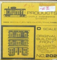Crummy 202 O Scale Original Buiding Front Kit