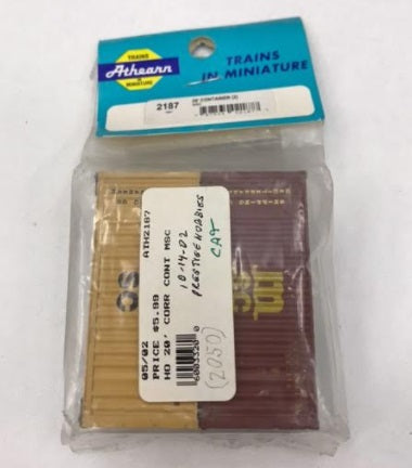 Athearn 2187 HO MSC 20' Container (Pack of 2)