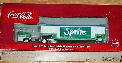 Athearn 8237 1:87 Ford C Tractor With Sprite Beverage Trailer