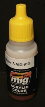 Mig Jimenez AMIG0913 Red Brown Base Waterbased Acrylic Paint - 17 ml. Bottle