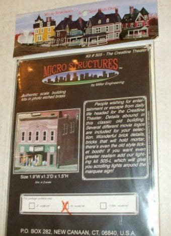 Micro Structures 505 N Scale The Crestline Theater Kit