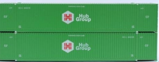 JTC Model Trains 537017 N HUB Group 53' Corrugated Side Containers (Pack of 2)