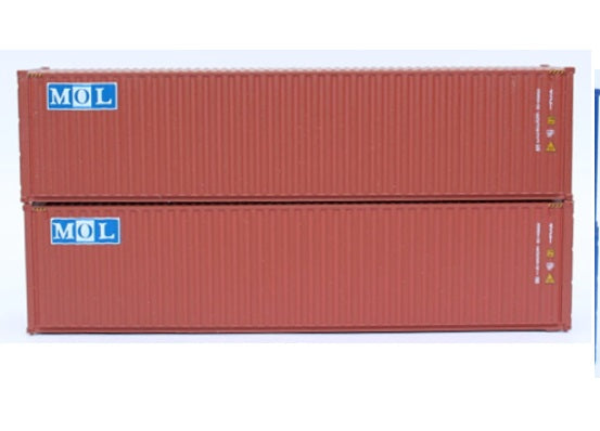 JTC Model Trains 405086 N MOL 40' Corrugated Side Containers (Pack of 2)