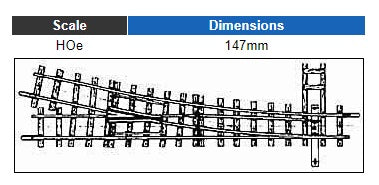 Bemo 4010000 HO 12° Right Turnout, 147 mm, R 515 HOe Code 100