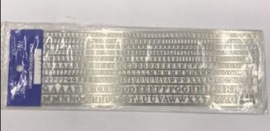 DJH (N.J. Brass) 318 Etched Metal Gothic Letters