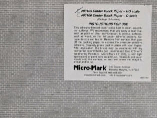 Micro-Mark 83105 HO Cinder Block Paper