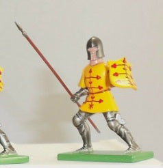 Britains 08412 6 Yellow Red Foot Knights Metal Toy Soldier Figures