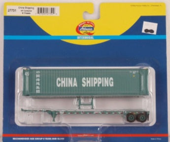 Athearn 27751 HO China Shipping 45' Container & Chassis