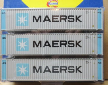 Athearn 28792 HO Maersk 45' Container (Set of 3)