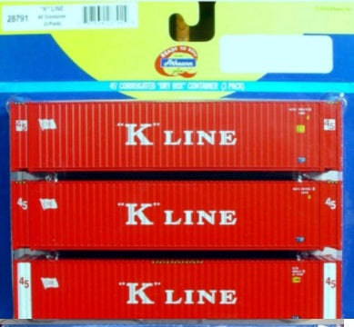 Athearn 28791 HO K-Line 45' Container 3-Pack