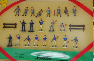 Kramer HO Diecal Baseball Player Lot of 21 Figures and Two Benches