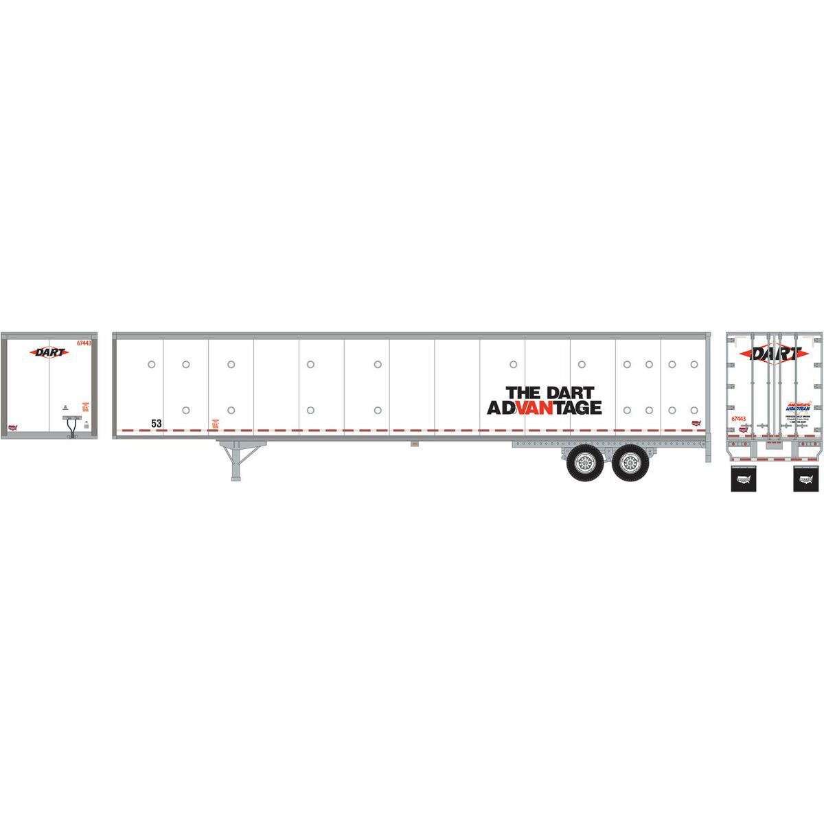 Athearn 29802 HO Dart Advantage 53' Duraplate Trailer 67443