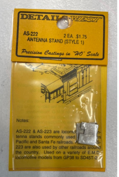 Details West 222 HO Antenna Mounting Stand Style #1