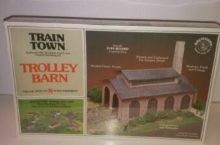 Bachmann 57-1555 N Scale Traintown Trolley Barn Model Kit