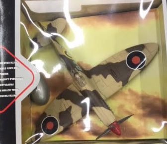Toy Mark BF-109 1:48 Tan/Brown Spitfire Airplane w/Pilot Built Model
