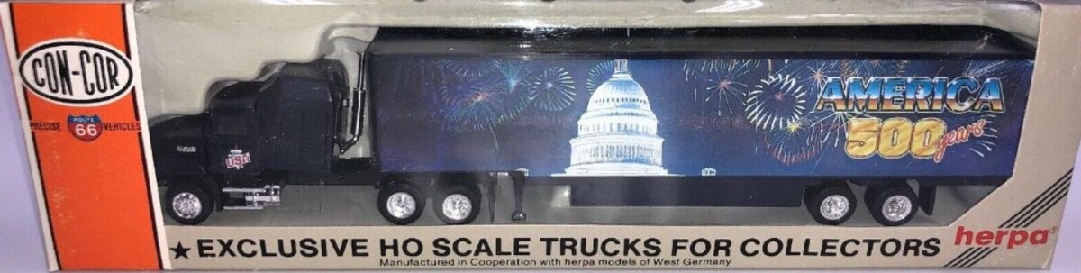 Con-Cor HO Herpa America 500 Years Capital Tractor Trailer