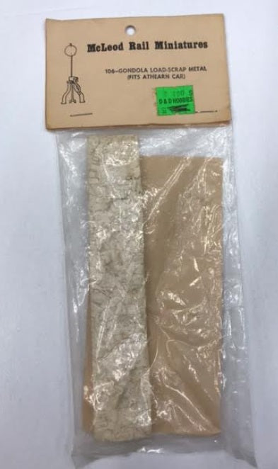 Mcleod Rail Miniatures 106 HO 106 Gondola Load Scrap Metal Unpainted