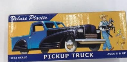 Dimestore 20025 1:43 Black/Blue Pickup Truck Plastic Toys of the 40's and 50's