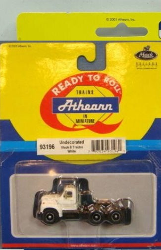 Athearn 93196 HO White Undecorated Mack B Tractor Trailer Ready To Roll
