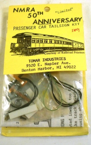 Tomar Industries NMRA 50th Anniversary Passenger Car Tail Sign Kit