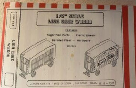 Circus Crafts 103 G Scale Lion Cage Wagon Kit
