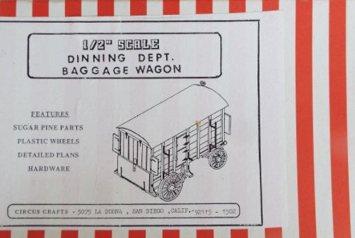 Circus Crafts 109 G Scale Dinning Dept Baggage Wagon Kit