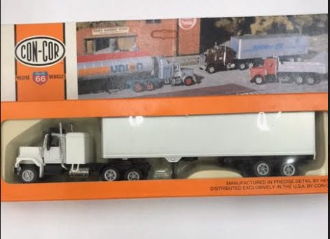 Con-Cor 0004-002003 HO White/Silver Tractor Trailer Blank