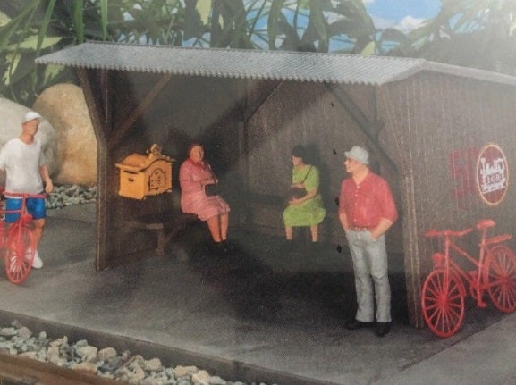 LGB G Scale Pola Halt Bicycle House Bus Stop Kit
