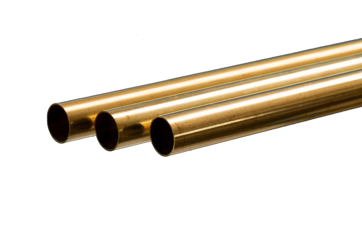 K&S 3931 0.5" x .02" x 39" Round Brass Tube (Pack of 3)