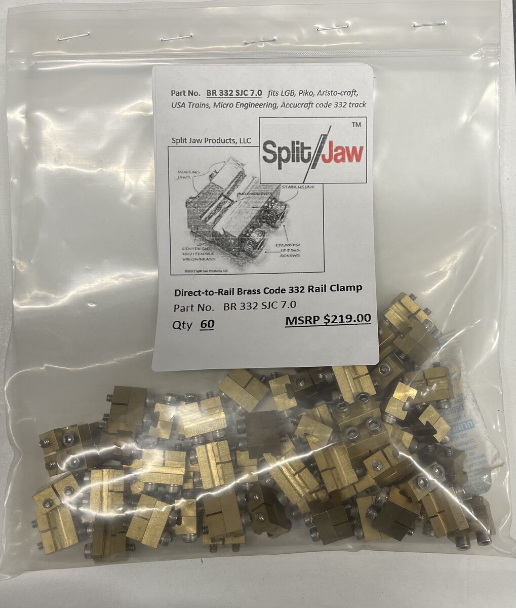 Split Jaw Brass 332 SJC 7.0  Direct-to-Rail Code 332 Rail Clamp (Pack of 60)