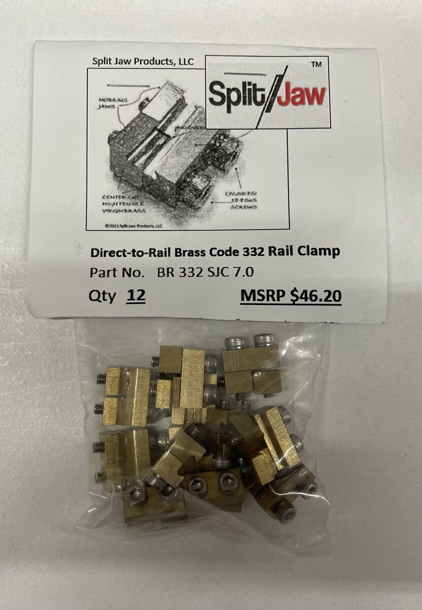 Split Jaw 332-SJC 7.0 Direct-To-Rail Brass Code Rail Clamps (Pack of 12)